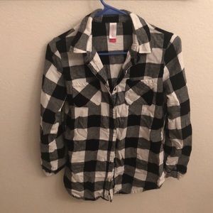 Black and white checkered flannel